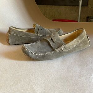 Faconnable Olive Suede Penny Loafers